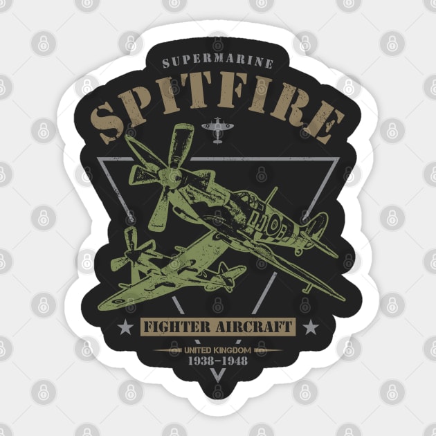 Supermarine Spitfire Sticker by Military Style Designs